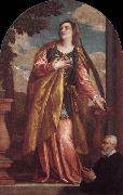 Paolo Veronese Sta Lucia och en donator oil painting on canvas